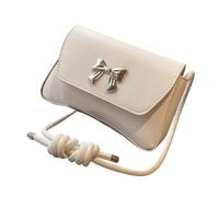 Sac à bandoulière en cuir PU avec détails en arc de détail poches de lecture à la mode poche sous le bras sangle réglable pour femmes portefeuille noir, Blanc.
