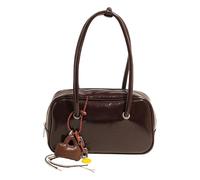 Sac à bandoulière en cuir PU avec pendentif pour femmes filles (café) (café)