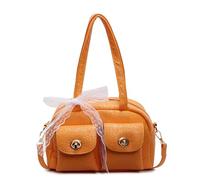 Sac à bandoulière en cuir PU avec sangle détachable pour les voyages à usage quotidien (orange)