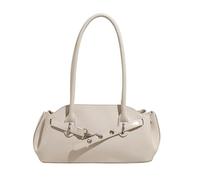 Sac à bandoulière en cuir PU décontracté doux sac à bandoulière tendance pour filles femmes, blanc, 310x120x160mm/12.2x4.72x6.3inch