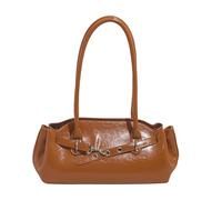 Sac à bandoulière en cuir PU décontracté doux sac à bandoulière tendance pour filles femmes, marron clair, 310x120x160mm/12.2x4.72x6.3inch