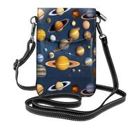 Sac à bandoulière en cuir PU Motif planètes du système solaire