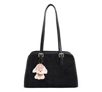 Sac à bandoulière en cuir PU pour femmes, grand fourre-tout, sac sous les bras tendance (noir)