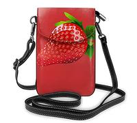 Sac à bandoulière en Cuir PU, Ying Yang Diagram Fashion Lady Cell Phone Purse Crossbody avec Sangle réglable Strawberry Clipart
