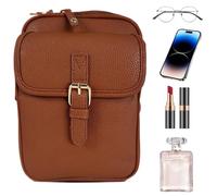 Sac à bandoulière en cuir, sac à main de protection antivol avec porte-cartes intégré, pochette spacieuse polyvalente avec sangle réglable pour femmes adolescentes, idéal pour les excursions au bureau