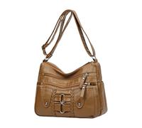 Sac à bandoulière en cuir - Sac à main tendance, grande taille avec design multi-poches, matériau durable avec finition élégante, accessoire de sac à main pour le transport et l'organisation, marron