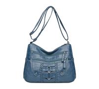 Sac à bandoulière en cuir - Sac à main tendance, grande taille avec design multi-poches, matériau durable avec finition élégante, accessoire de sac à main pour le transport et l'organisation, bleu