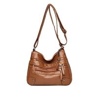 Sac à bandoulière en cuir souple pour femme - Multicouche - Classique - Sac à main et sac à main en toile, BW2., Taille unique