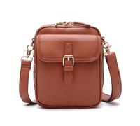 Sac à bandoulière en cuir synthétique avec sangle réglable pour téléphone portable, sac à main à bandoulière pour femme, sac à main en plein air, voyage et décontracté, marron, 20.5*15*6.5cm