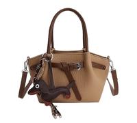 Sac à bandoulière en cuir synthétique avec sangle réglable, sac à main tendance adapté à diverses tenues et saisons style coréen seau, kaki, with pendant
