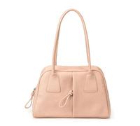 Sac à bandoulière en cuir synthétique de couleur unie avec fermeture éclair pour le shopping, le travail, l'école et un usage quotidien, rose, 250*120*200mm