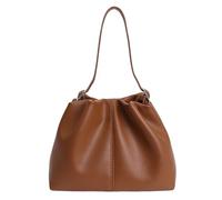 Sac à bandoulière en cuir synthétique de couleur unie avec sangle réglable, sac à bandoulière de grande capacité pour le shopping, le travail et un usage quotidien, marron, 250.00x155.00x100.00mm