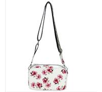 Sac à bandoulière en cuir synthétique imprimé cerise pour femmes et filles, petit sac à main tendance avec bandoulière amovible pour voyage et entraînement, rose rouge, 200.00x80.00x120.00mm