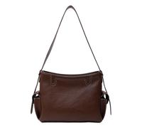Sac à bandoulière en cuir synthétique pour femme avec grand porte-gobelet, sac à main tendance avec compartiments et poignée supérieure pour le travail et les voyages, café, 370.00x150.00x250.00mm