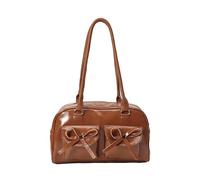 Sac à bandoulière en cuir synthétique pour femme avec plusieurs poches, sac esthétique japonais, fermeture éclair, sac à main fourre-tout tendance pour rendez-vous, fête, shopping, marron