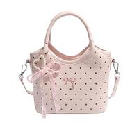Sac à bandoulière en cuir synthétique pour femme - Grande capacité - Design simple et élégant - Multifonction - Pour voyage, travail, shopping, rose, 190x100x150mm