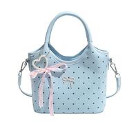 Sac à bandoulière en cuir synthétique pour femme - Grande capacité - Design simple et élégant - Multifonction - Pour voyage, travail, shopping, bleu, 190x100x150mm