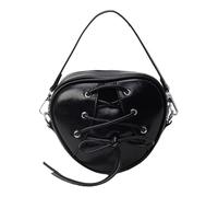 Sac à bandoulière en cuir synthétique pour femme, petite épaule, messagers en forme de cœur, shopping, rencontres, style coréen, sac à main pour femme, épaule en forme de cœur, Noir