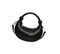 Sac à bandoulière en cuir synthétique pour femme style coréen messagers mode demi-lune petit sac à main pour femmes style coréen bandoulière en cuir PU, Noir , One Size