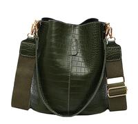 Sac à bandoulière en cuir synthétique rétro avec imprimé alligator pour femme - Pochette de rangement tendance - Pochette polyvalente à large bandoulière - Sac à main de luxe en cuir synthétique pour