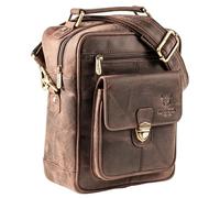 Sac à bandoulière en cuir véritable pour homme Sac à bandoulière pour femme Sac en cuir Sac avec poignée de haute qualité Sac de travail, marron foncé, Medium
