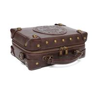 Sac à bandoulière en cuir vintage steampunk pour femme, accessoire de costumes gothiques, sac à bandoulière steampunk, marron
