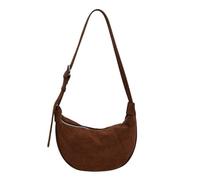 Sac à bandoulière en daim synthétique pour femme avec sangle réglable pour un usage quotidien et le shopping, BN, Taille unique