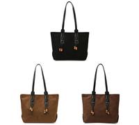 Sac à bandoulière en faux suède, sac à main Vintage, fourre-tout de capacité, porte-documents (noir)