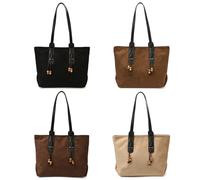 Sac à bandoulière en faux suède, sac à main Vintage, fourre-tout de capacité, porte-documents (noir)