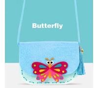 Sac À Bandoulière En Feutre Pour Petits Enfants,Analyste Artisanaux Faits À La Main,Non Tissé,Tissage,Jouets Éducatifs,Aide Montessori,Cadeau - Type Butterfly