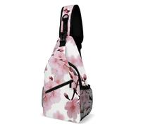 Sac à bandoulière en forme de cerisier japonais - Sac à dos à bandoulière - Sac de poitrine décontracté - Sac banane - Fleurs de cerisier japonais - 20,3 x 10,2 x 38,1 cm, Cerisier japonais en fleurs,