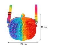 Sac À Bandoulière En Forme De Citrouille Arc-En-Ciel Pour Enfant, Jouet Anti-Stress, Simple, Gradateur, Pousse-Bulles, Autisme, Cadeau