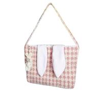Sac à bandoulière en forme de lapin de Pâques, sac de courses de dessins animés, sac d'artisanat de Pâques avec fermeture éclair, sac de plage tendance, sac à main Inf, rose, Consulte la descripción
