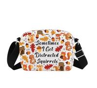 Sac à bandoulière en forme d'écureuil de dessin animé - Cadeau pour les amoureux des animaux - Parfois je suis distrait les écureuils - Sac à main à bandoulière
