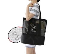Sac à bandoulière en maille, fourre-tout en maille avec sac isotherme, sac à main en maille, fourre-tout en maille, fourre-tout de plage en nylon, fourre-tout isotherme