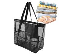 Sac à bandoulière en mailles - grand fourre-tout de plage, sac de filet d'achat imperméable | 8 Organisateur de poche pour le marché, l'épicerie et les voyages, sac de pique-nique à l'épreuve du sable