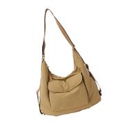 Sac à bandoulière en nylon avec fermeture éclair sécurisée, grand sac à bandoulière avec poche extérieure, protection des objets de valeur pendant le transport, sacs de voyage, kaki, Mass Beauty