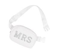 Sac à bandoulière en nylon avec lettres et perles pour mariée, Mrs, Taille unique, Beauté de masse
