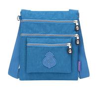 Sac à bandoulière en nylon élégant pour femme - Sac à main en cuir fait main, bleu, taille unique