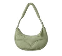 Sac à bandoulière en nylon matelassé avec sangle réglable, sacoche légère et pratique pour femme moderne, accessoire élégant, Vert, One Size