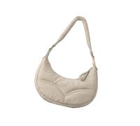 Sac à bandoulière en nylon matelassé avec sangle réglable, sacoche légère et pratique pour femme moderne, accessoire élégant, blanc, One Size