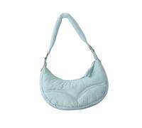 Sac à bandoulière en nylon matelassé avec sangle réglable, sacoche légère et pratique pour femme moderne, accessoire élégant, bleu, One Size