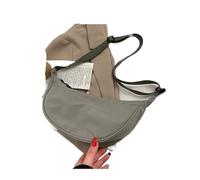 Sac à bandoulière en nylon pour femme - Version améliorée - Design simple - Petit sac à bandoulière - Sac à main en tissu, gris foncé, Taille unique