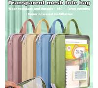 Sac à bandoulière en nylon transparent, sac étanche portable pour documents, pochette de rangement pour copies d'examen, fournitures scolaires et articles de papeterie à la mode pour la rentrée Caneva