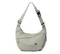 Sac à bandoulière en nylon Wafybsre, forme croissant, pour femmes et hommes, sac à main décontracté de taille moyenne, léger, avec bandoulière réglable pour le voyage, gris clair, Medium