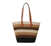 Sac à bandoulière en paille Boho pour femmes, grand capacity fourre-tout | Sac à main de plage bloquant les couleurs pour voyages, shopping, travail, usage quotidien, w nds
