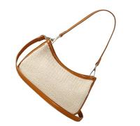 Sac à bandoulière en paille naturelle avec sangle réglable, sac à main unique pour aisselle, sac à main de plage pour femme tendance, Tel que montré