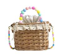 Sac à bandoulière en paille tendance pour femmes et filles en saule tissé à la main pour femme sac à main plage épaule femme plage tissé à la main épaule saule bandoulière pour voyage, couleur, top