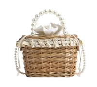 Sac à bandoulière en paille tendance pour femmes et filles en saule tissé à la main pour femme sac à main plage épaule femme plage tissé à la main épaule saule bandoulière pour voyage, Blanc., top