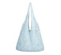 Sac à bandoulière en paille Tressé pour Femmes, Grand Sac de plage, Sacs Cabas en Raphia Tressé Femme été, Style bohème, Léger Sacs Fourre-Tout pour les vacances, le shopping, le quotidien (Bleu)